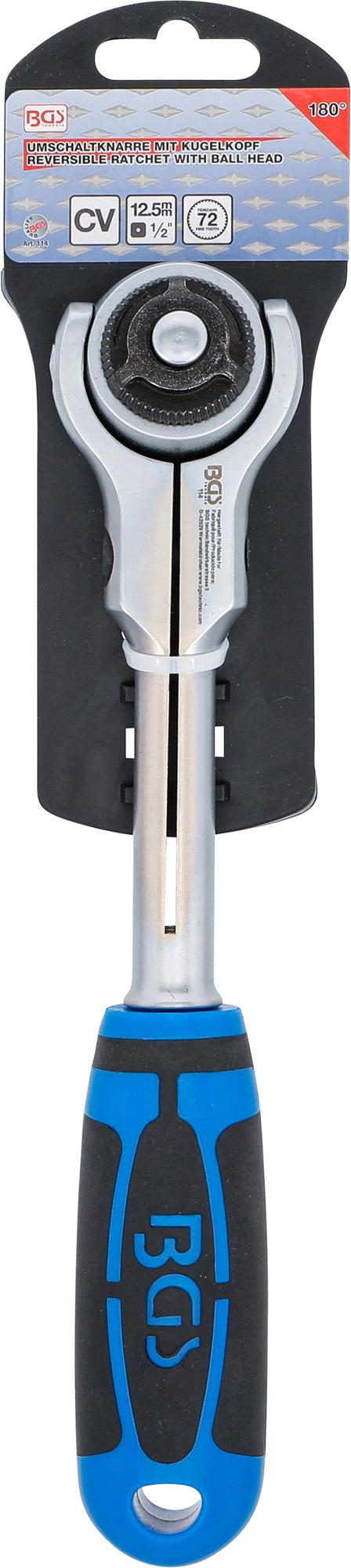 Terkšlinis raktas šarnyrinis 180° | smulkūs dantukai | 12.5 mm (1/2") (114)