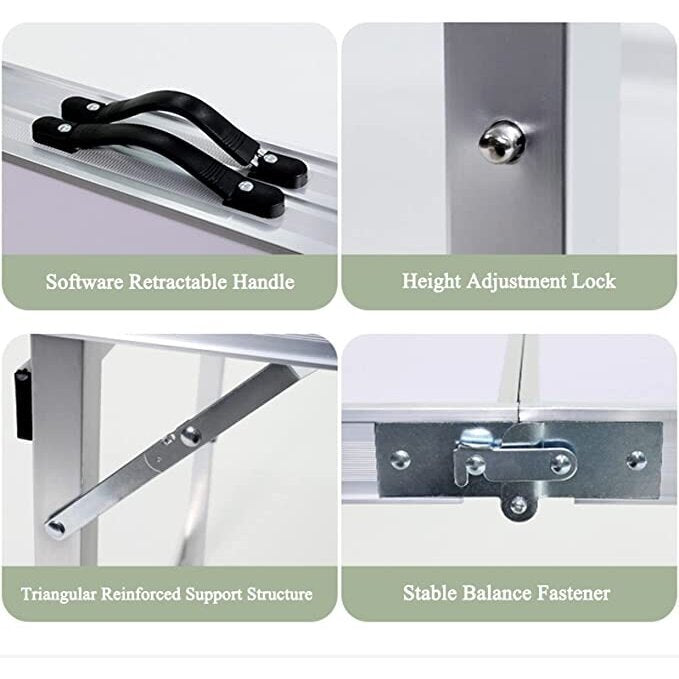 Sulankstomas stalas / prekystalis | aliuminis | kvadratinis vamzdis | reguliuojamas aukštis (LC02)