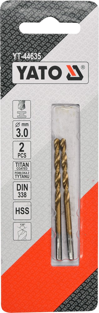 Сверло по металлу HSS-TIN 3.0 mm, 2 шт.