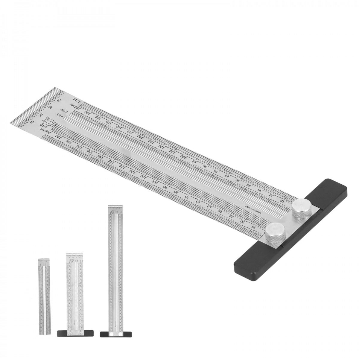 Žymėjimo / įbrėžimo liniuotė | nerūdijantis plienas | T formos | 200 mm (SR200)