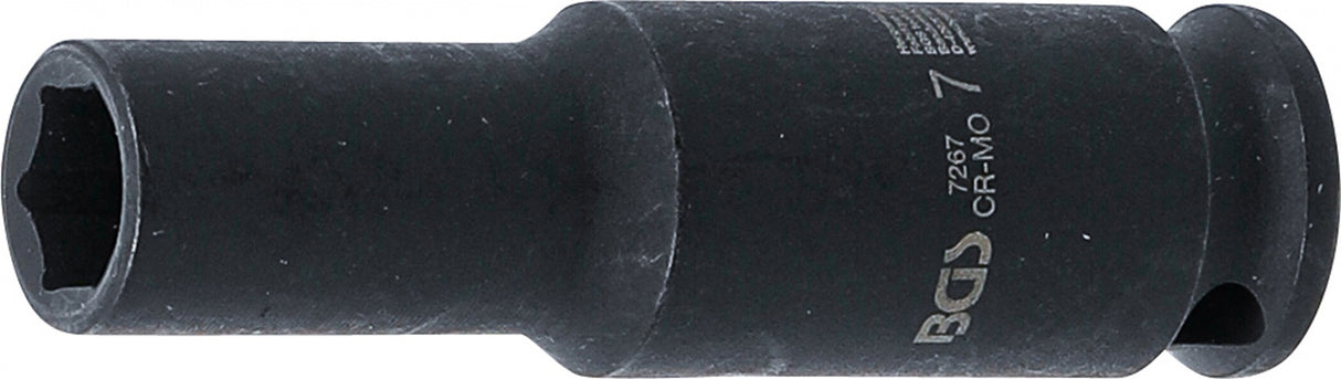 Smūginė galvutė ilga | šešiakampė | 6,3 mm (1/4") | 7 mm (7267)
