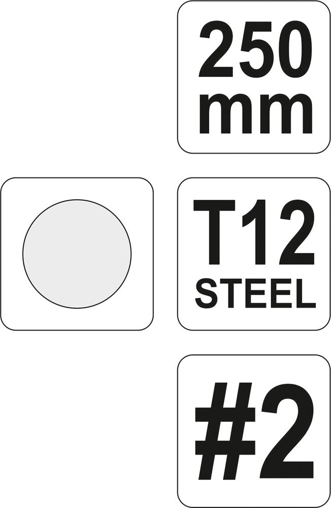 Dildė metalui apvali #2, darbinis ilgs 250 mm (YT-6232)