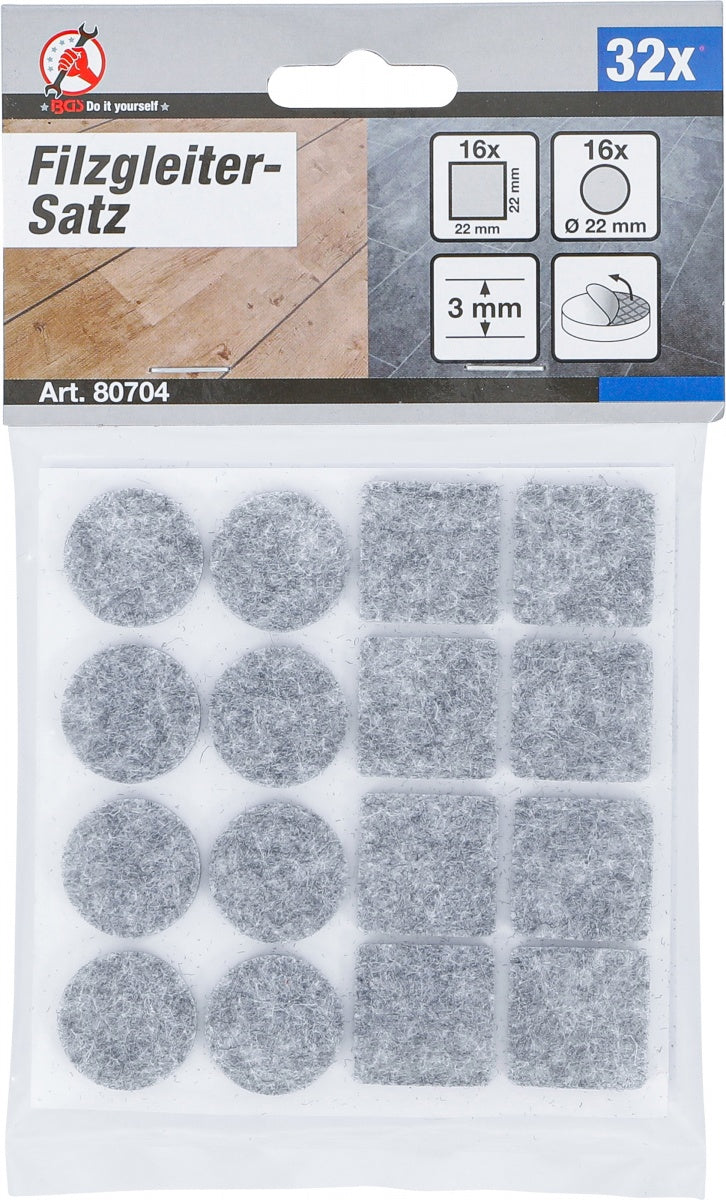 Veltinio padukų rinkinys | pilkas atspalvis | 32 vnt. (80704)