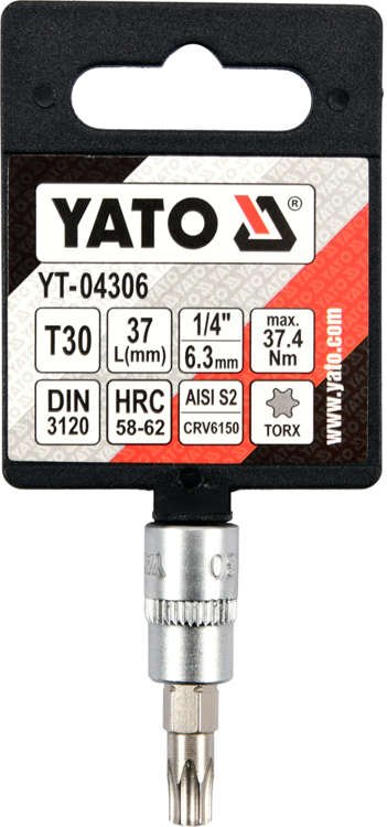 Бита впрессованная в головку | 6.3 mm (1/4") | T-Star (Torx) T30