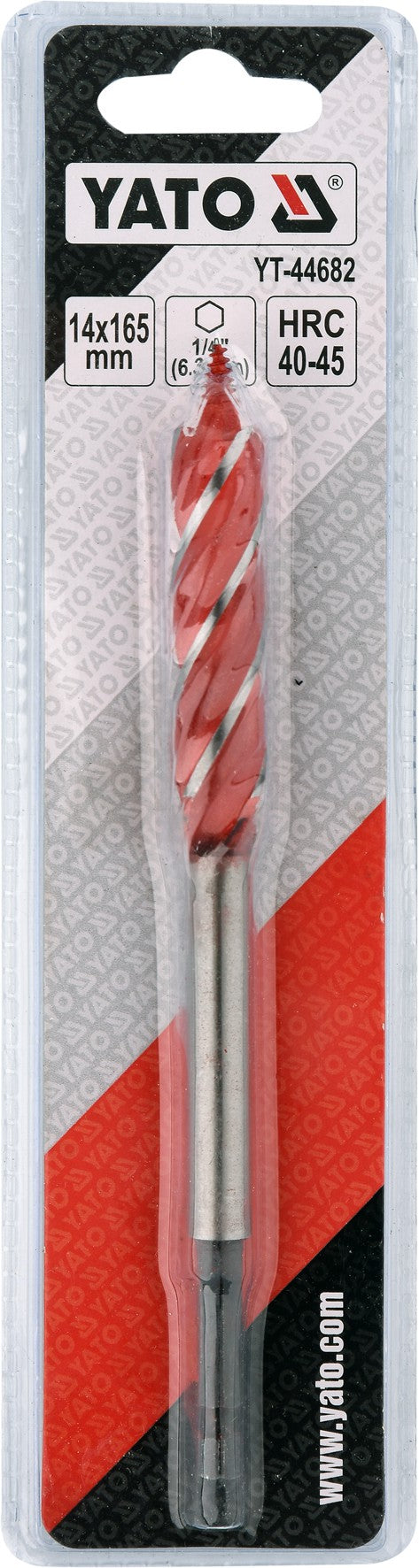 Spiralinis grąžtas medžiui | su hex (1/4") galu | 14 mm (YT-44682)