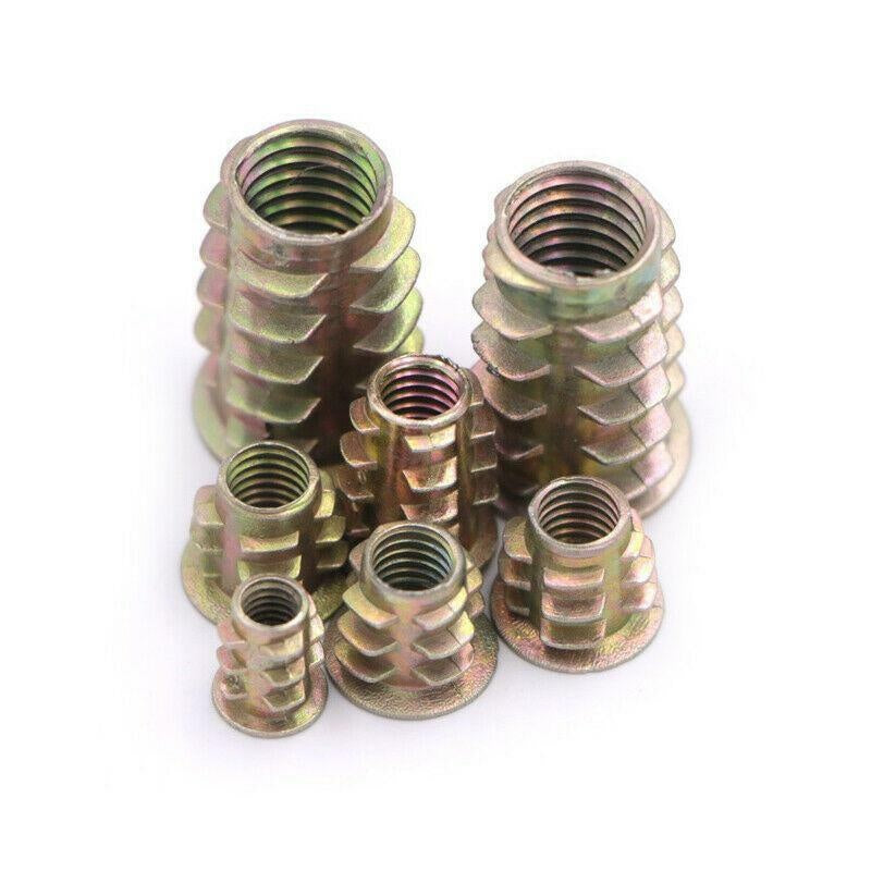 Plieniniai srieginiai įdėklai medinei furnitūrai | 100 vnt. (TS100K)