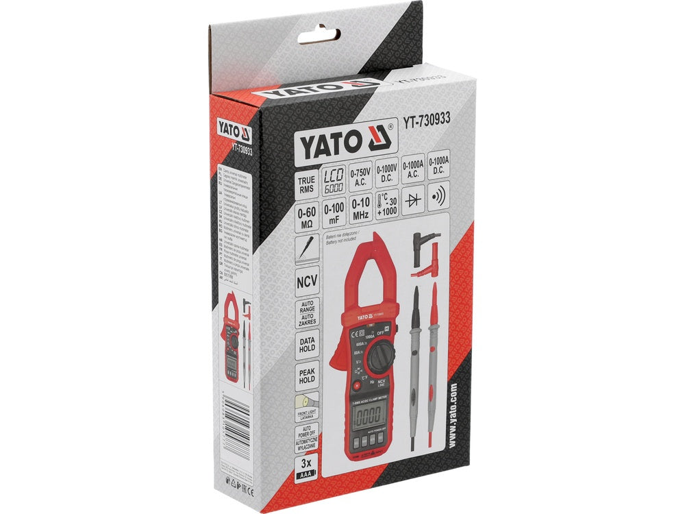 Srovės matavimo replės | TRUE RMS AC/DC 10MA - 1000A (YT-730933)