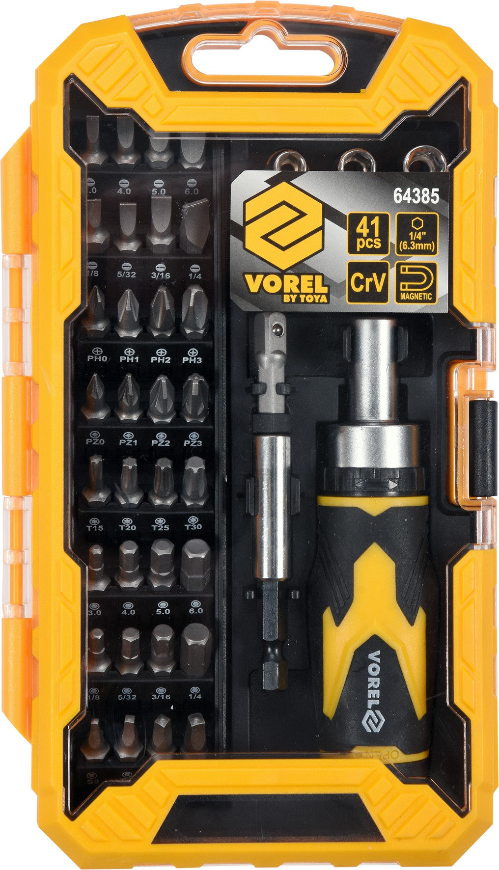 Antgalių rinkinys su reversine rankena | 41 vnt. (64385)