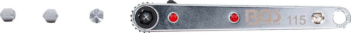Terkšlinis atsuktuvas | itin plonas | 6.3 mm (1/4") su 4 specialiais antgaliais (115)