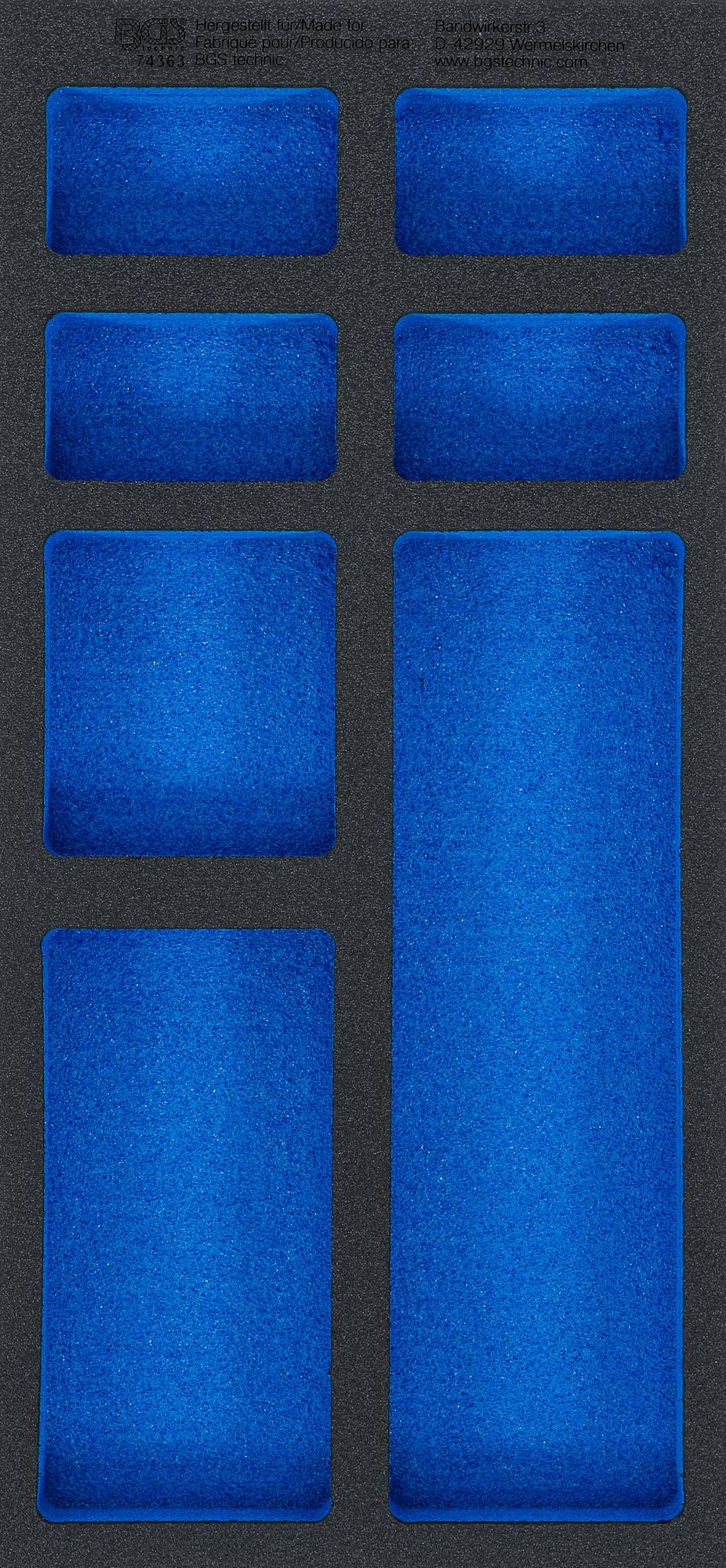 Įrankių dėklas 1/3, tuščias: 7 saugojimo skyriai | 408 x 189 x 32 mm (74363)