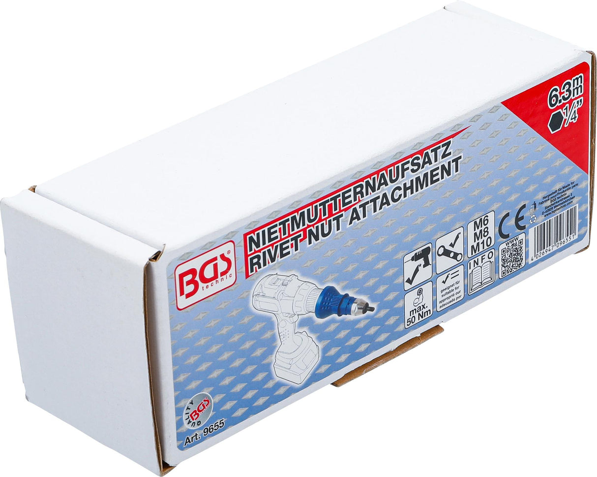 Priedas į grąžtą / srieginis kniediklis | M3 / M4 / M5 / M6 (9655)