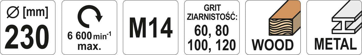 Padas su varžtu velcro | 230 mm M14 + aksesuarai (YT-47770)