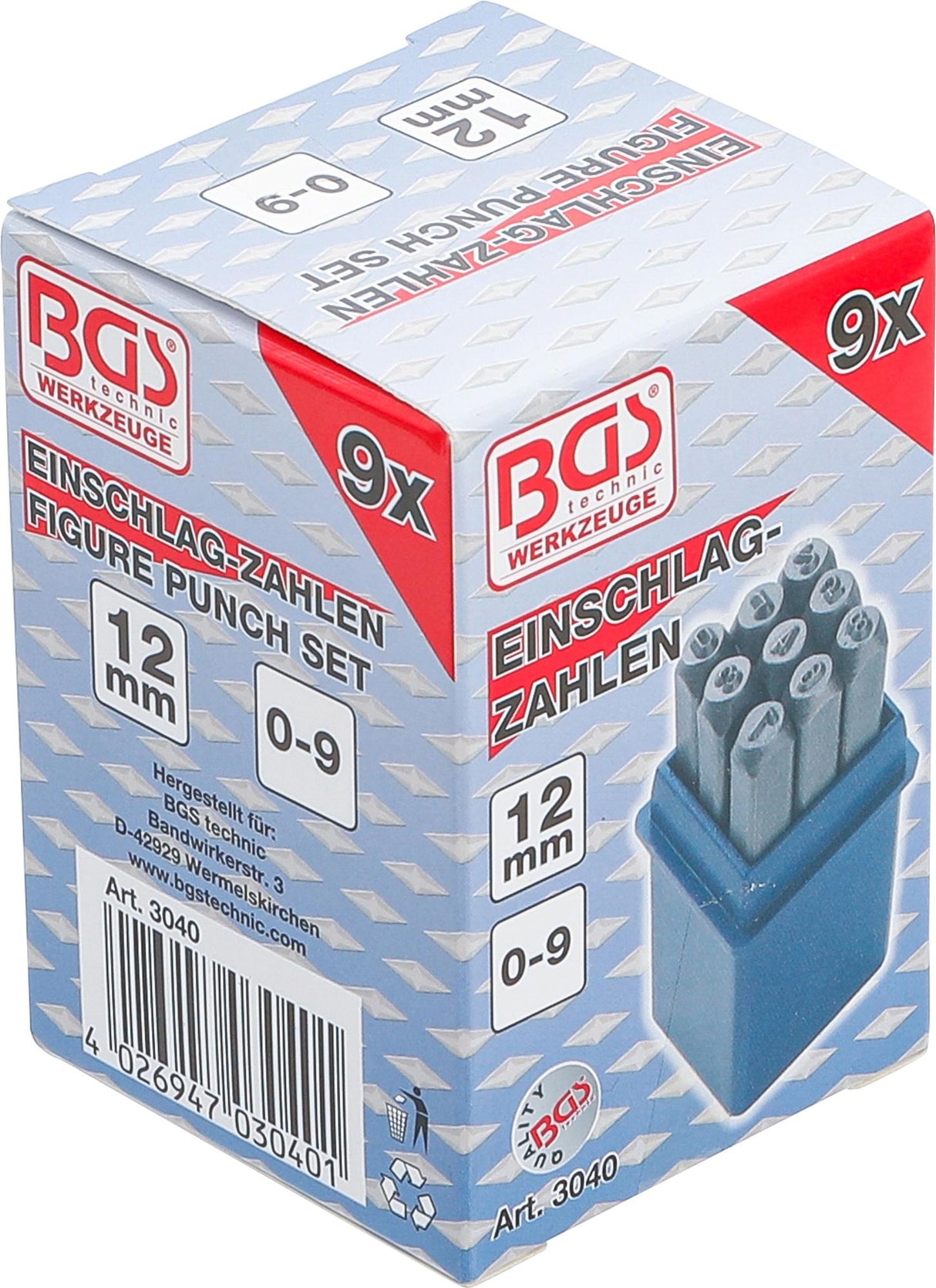 Skaičių išmušėjų rinkinys | 12 mm (3040)