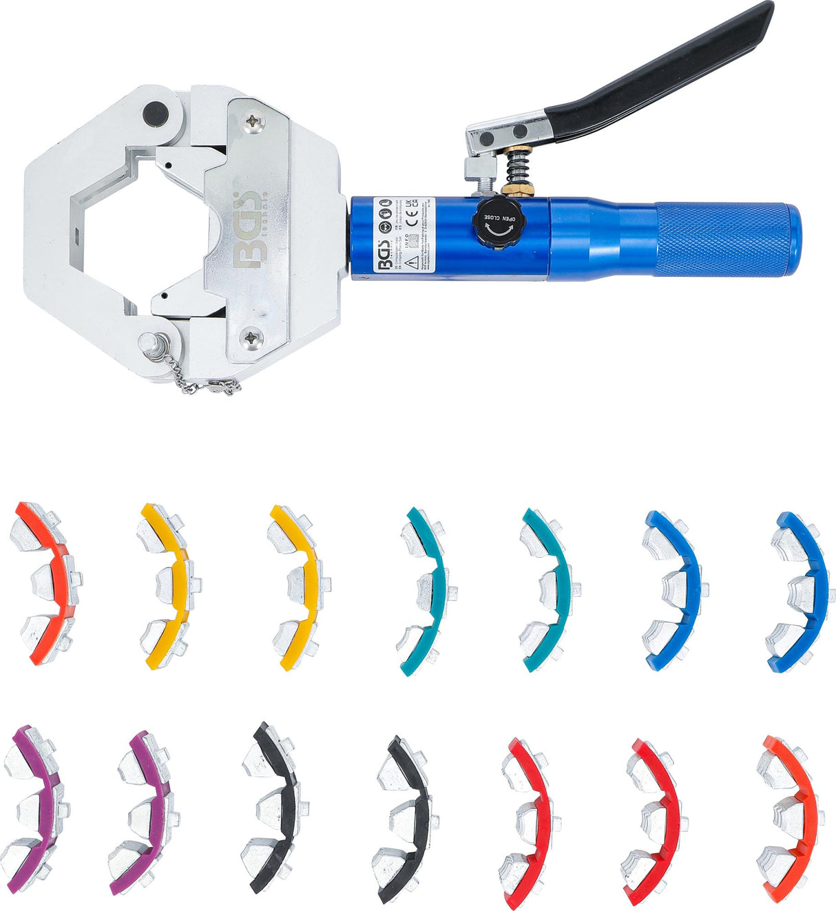 Užspaudimo replės su rinkiniu | hidraulinis | žarnų linijų jungtims (72093)