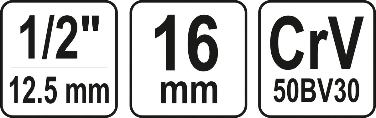 Galvutė žvakėms šešiakampė | 12,5 mm (1/2") | 16 mm (YT-12531)