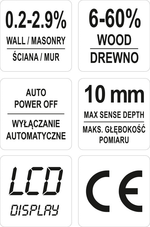 Drėgmės matuoklis / hidrometras / medienai ir kt. (YT-73141)