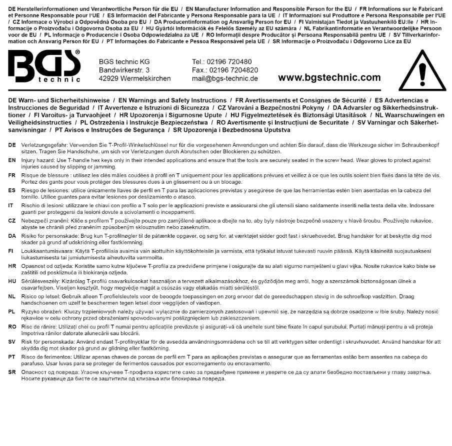 L tipo raktų rinkinys | daugiaspalviai šarnyriniai labai ilgi | T-Star (Torx) T10 - T50 | 9 vnt. (74468B)