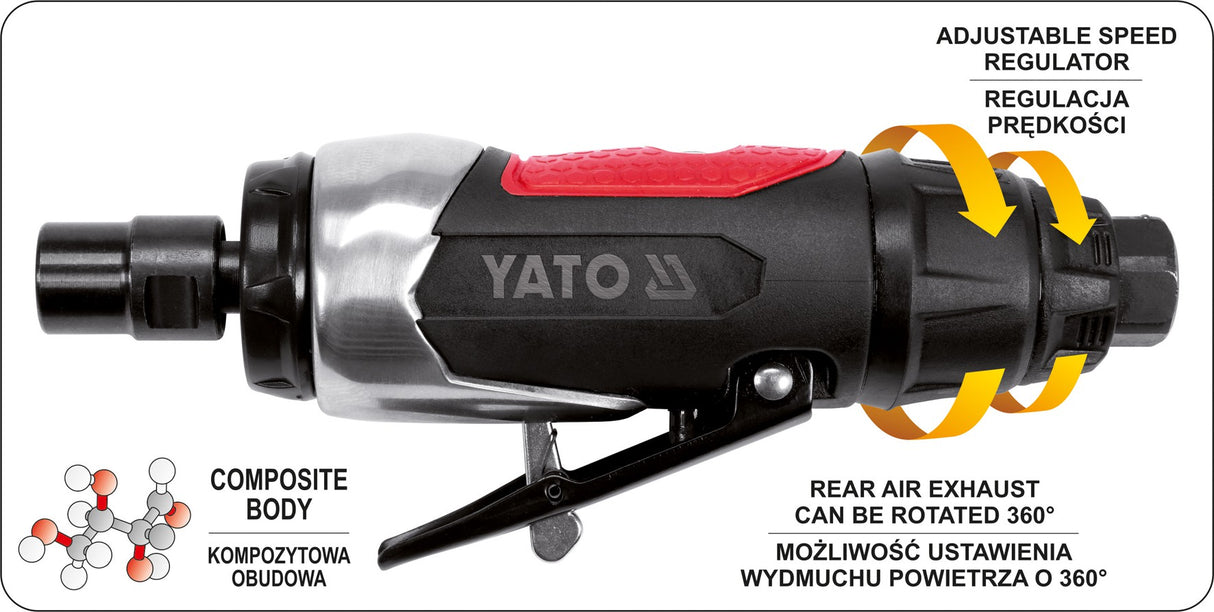 Pneumatinis šlifuoklis 6mm, 25.000 aps/min (YT-09632)