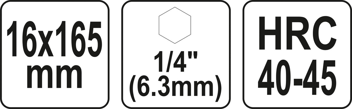 Spiralinis grąžtas medžiui | su hex (1/4") galu | 16 mm (YT-44683)