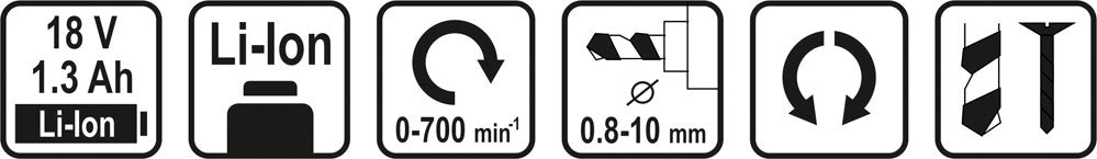 Аккумуляторная дрель-шуруповёрт LI-ION 18V 1,3 AH