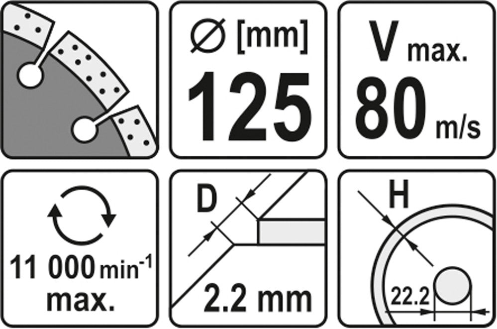 Deimantinis segmentinis pjovimo diskas | 125 mm (YT-6003)