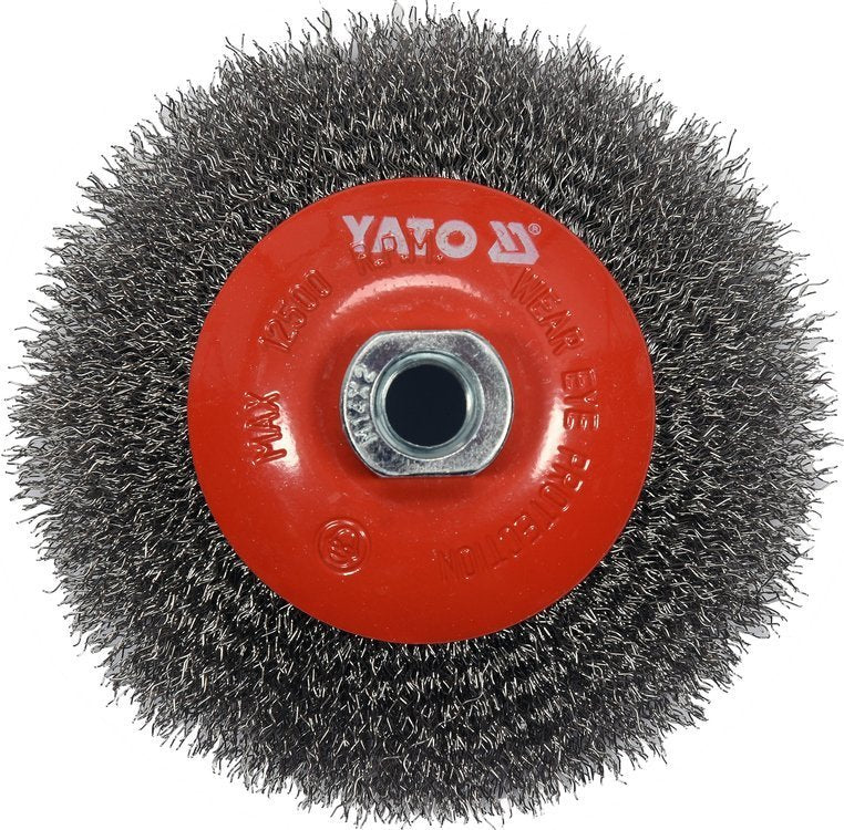 Šepetys vielinis lėkštės tipo | nerūdijantis plienas | INOX | M14 | 125 mm (YT-47612)