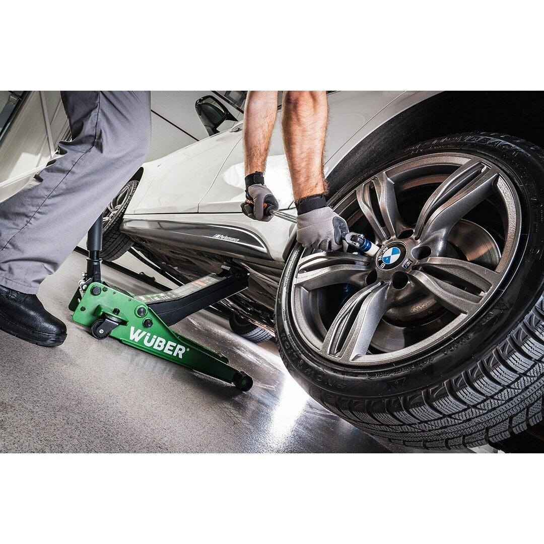 Domkratas su ratukais | žemo profilio | dvigubas stūmoklis | 65- 500 mm | 3.5 t (FJ25-C)