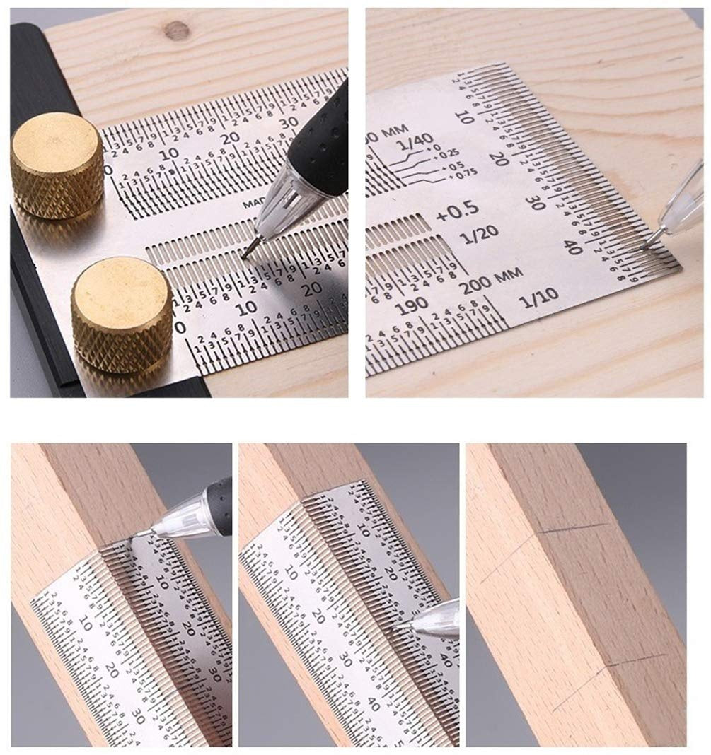 Разметочная линейка | нержавеющая сталь | угловая | 180 mm