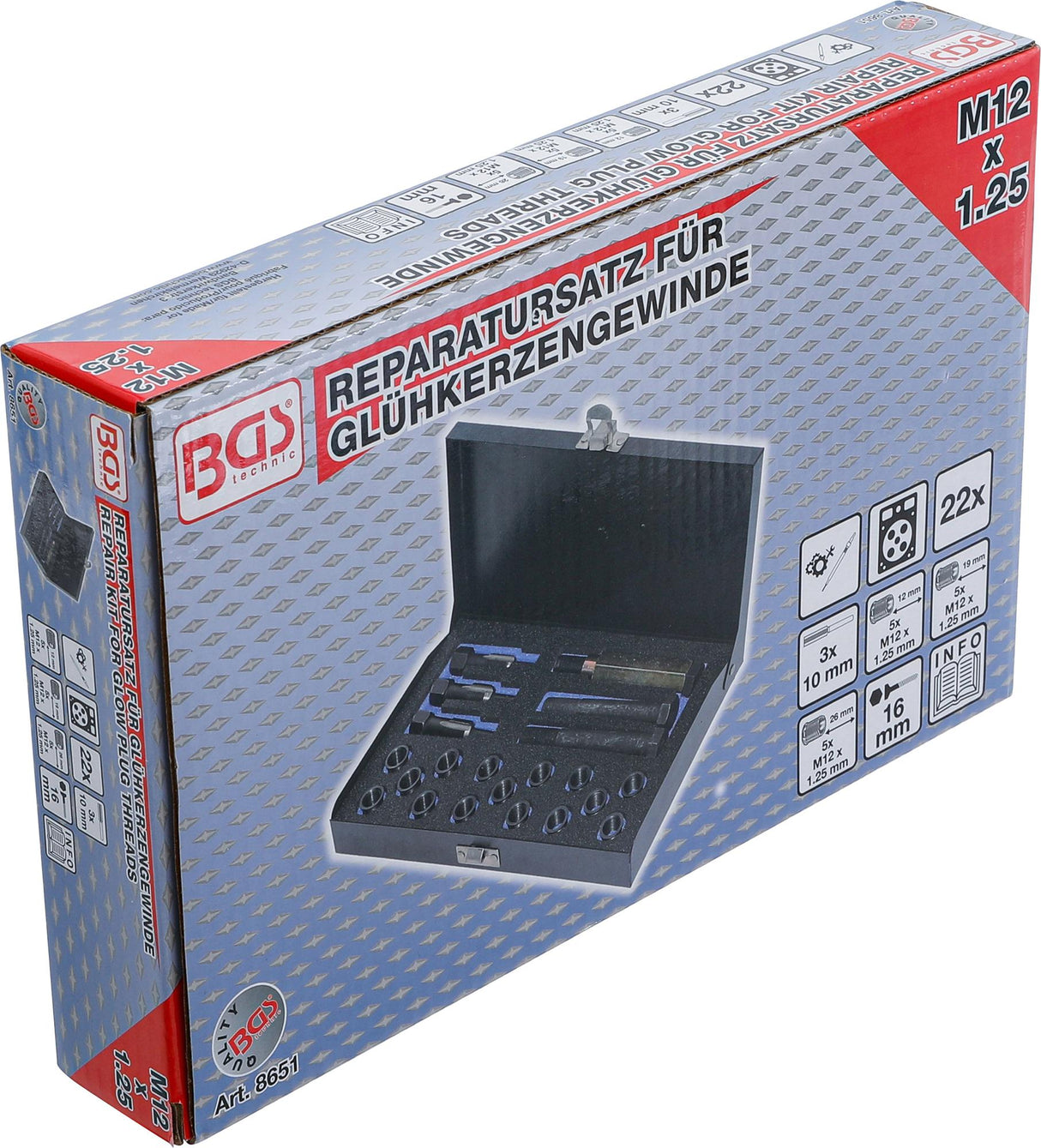 Kaitinimo žvakės sriegio taisymo komplektas | M12 x 1.25 (8651)