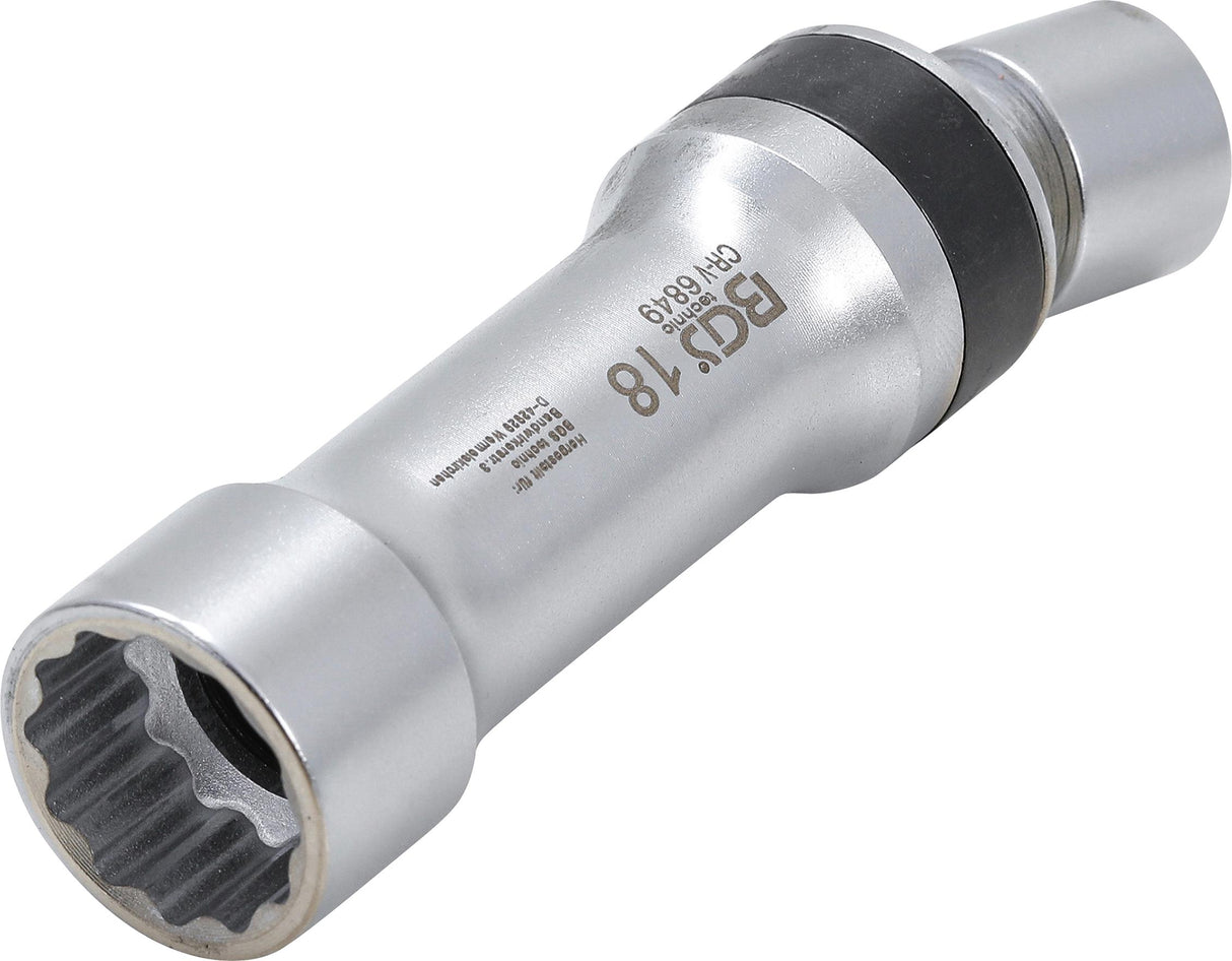 Galvutė žvakėms šarnyrinė 12 kampų | su atramine spyruokle 10 mm (3/8") | 18 mm (6849)