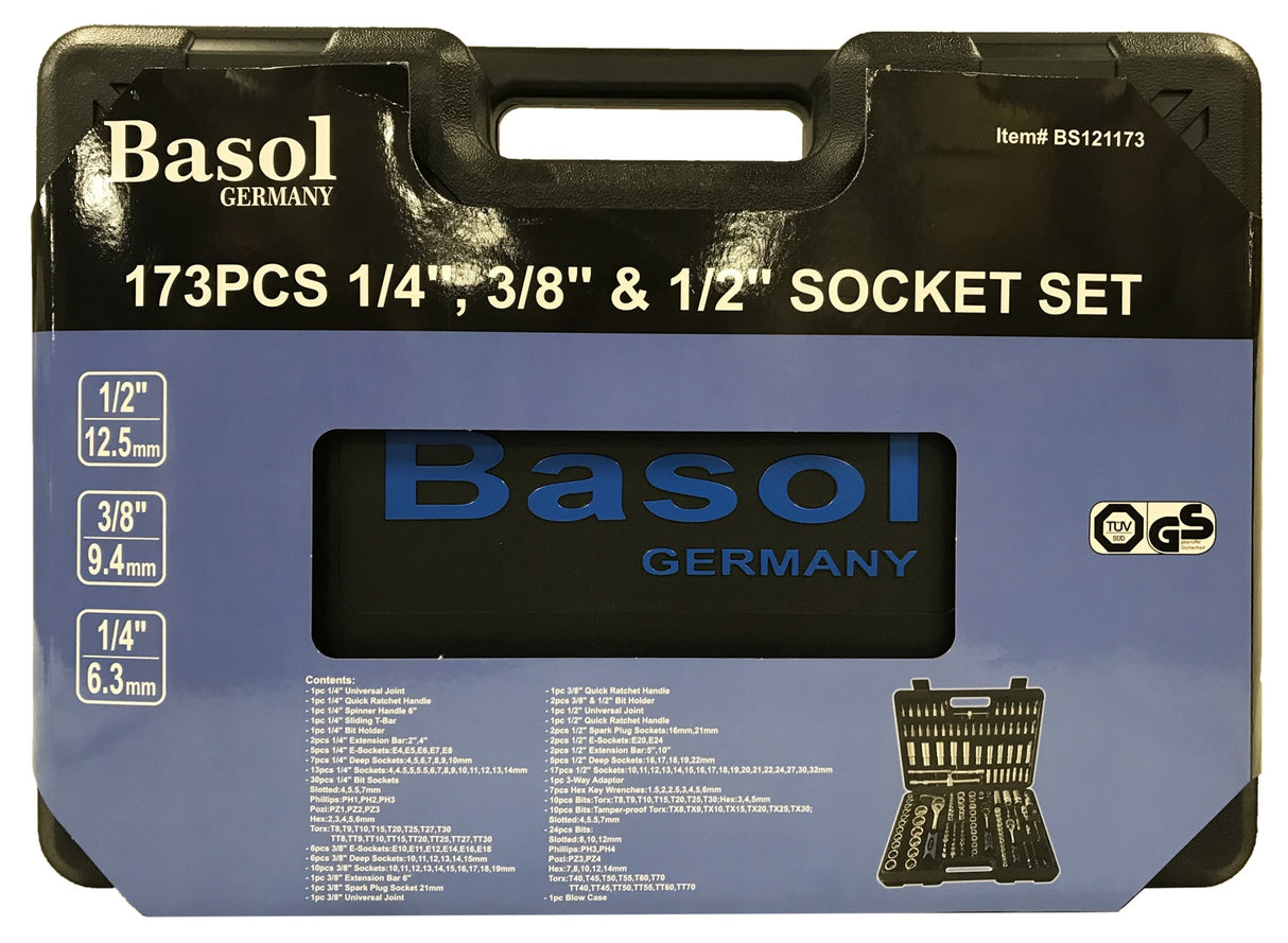 Įrankių rinkinys | 6.3 mm (1/4") / 10 mm (3/8") / 12,5 mm (1/2") | 173 vnt. (BS121173)
