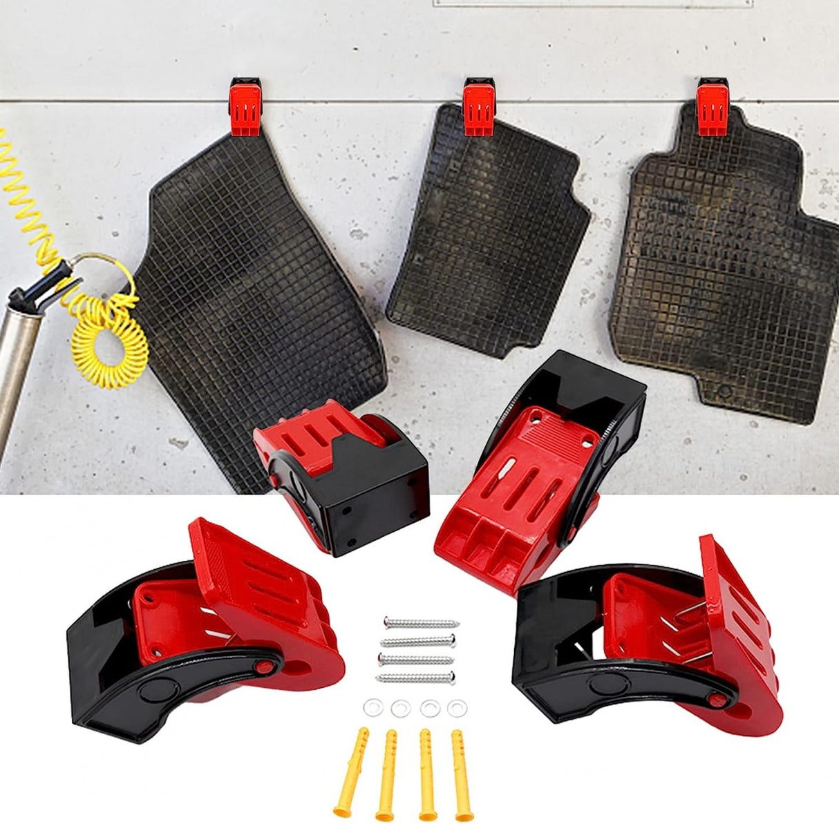 Automobilinių kilimėlių užspaustukai | Heavy Duty ABS+stainless steel | 4 vnt. (MC4S)