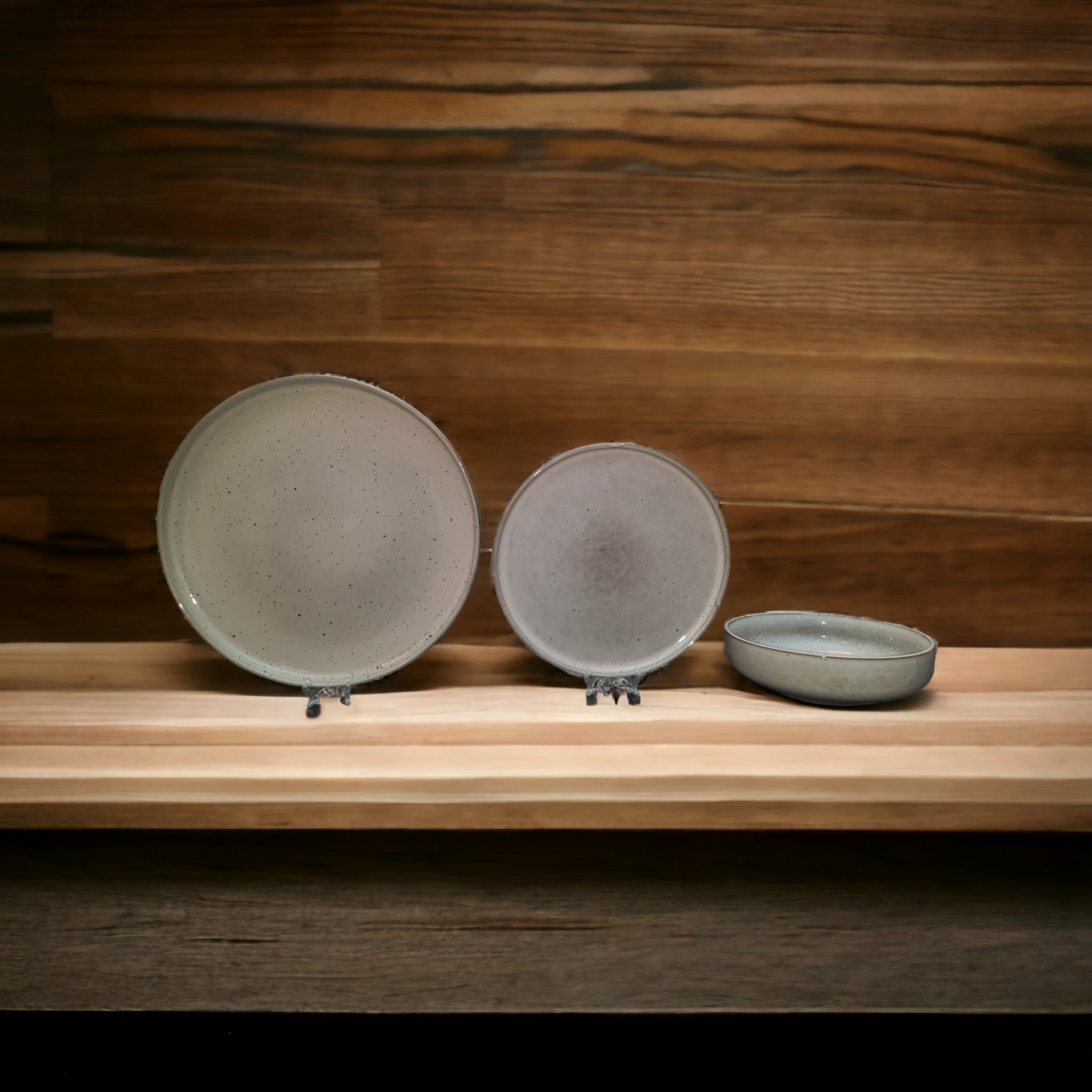 Dinnerware set STEPP | grey | ceramic | 3PCS. (STEPP)