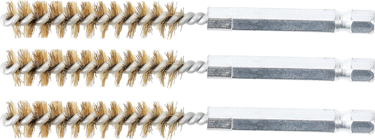 Žalvariniai šepečiai vamzdeliams | 10 mm | 6,3 mm (1/4") | 3 vnt. (3078-10-M)