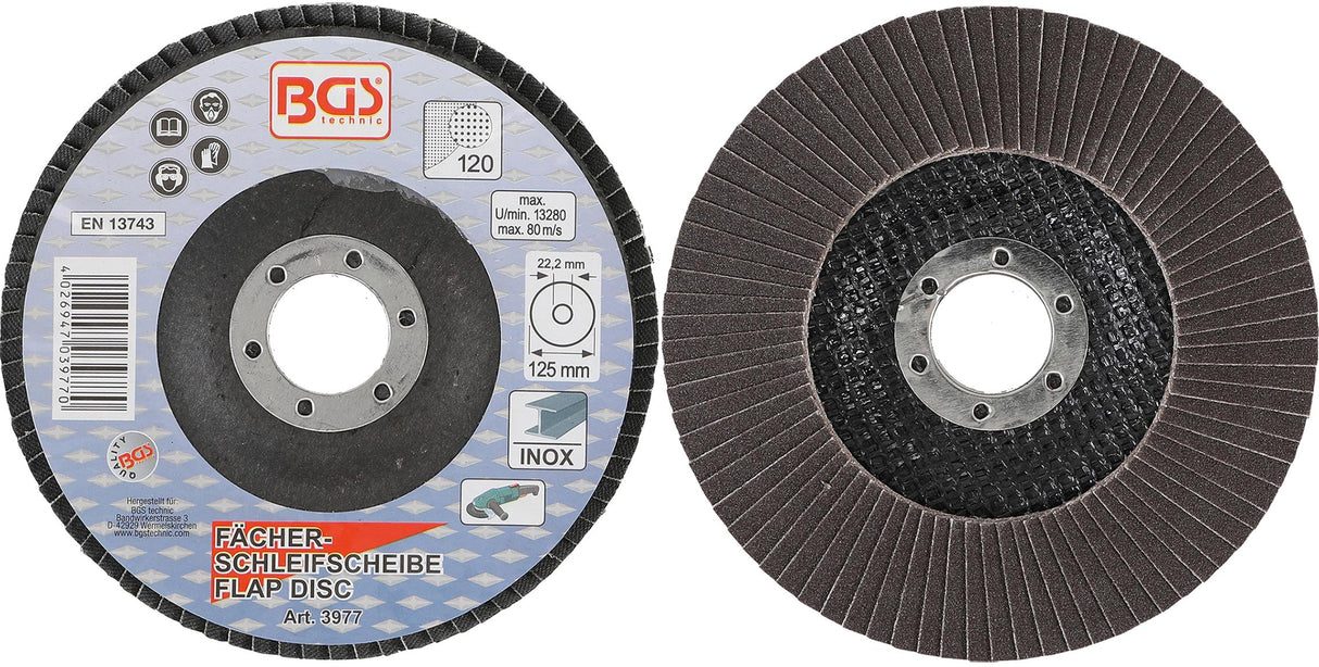 Šlifavimo diskas lapelinis | Ø 125 mm | K 120 (3977)