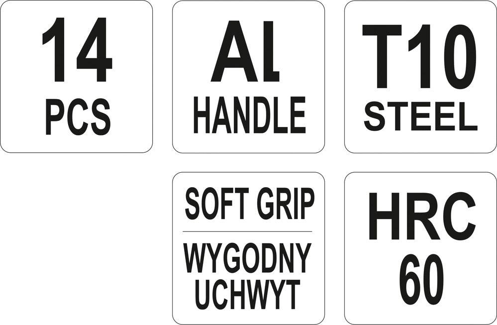 Peiliukų rinkinys tiksliems darbams | 14 vnt. (YT-75140)