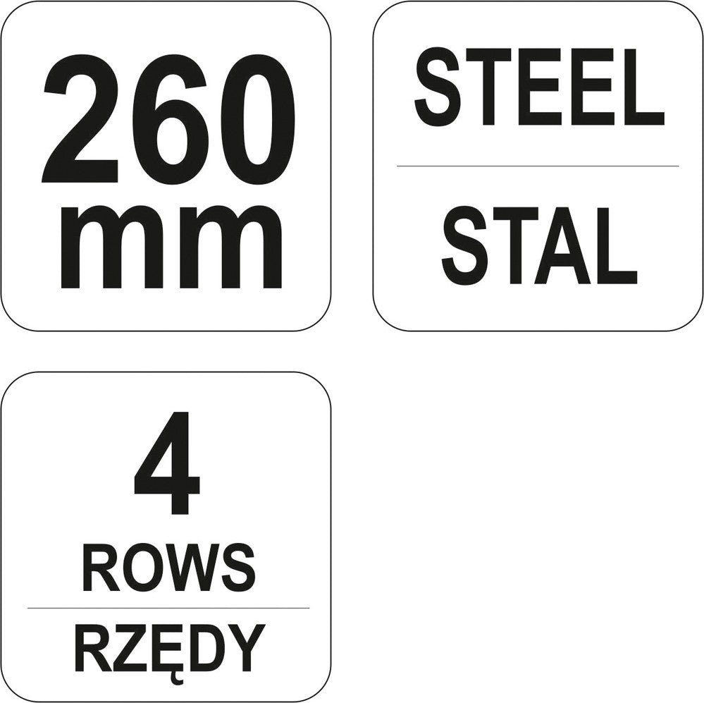 Vielinis šepetys plieninis, plastikine rankena | 4 eilutės (YT-6332)