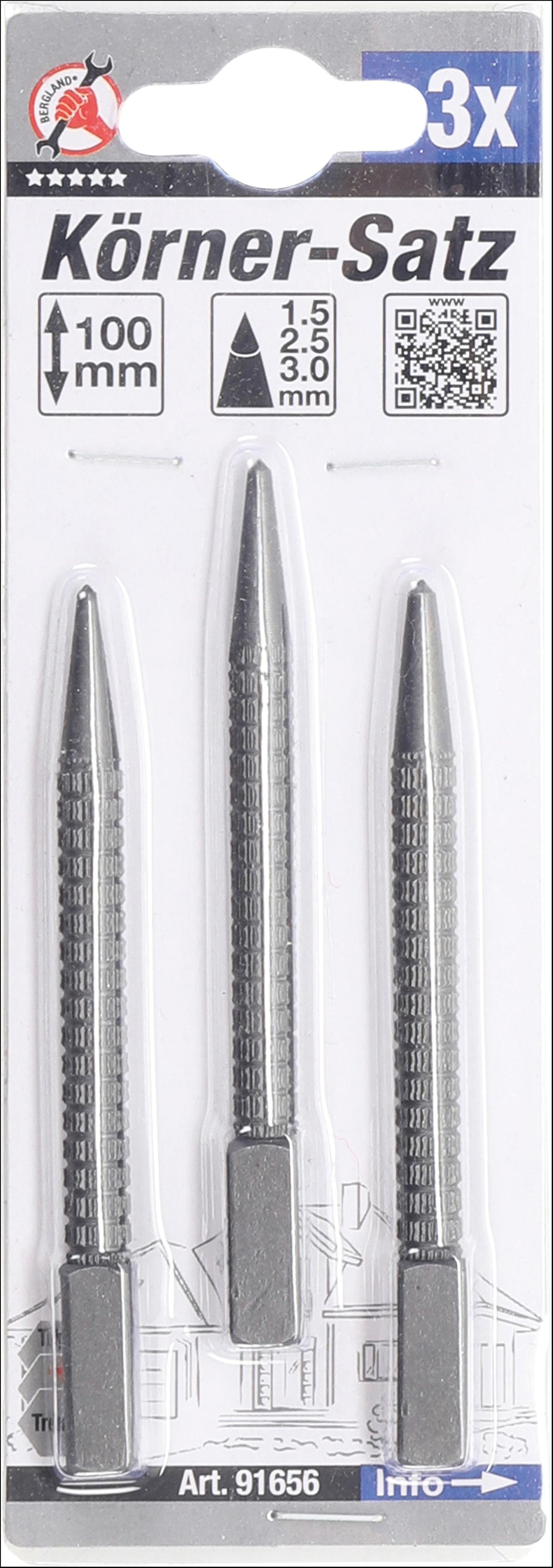 Centro kaltų rinkinys | 3 vnt. (91656)