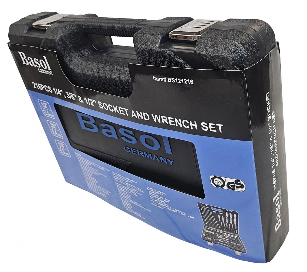 Įrankių rinkinys | 6.3 mm (1/4") / 10 mm (3/8") / 12,5 mm (1/2") | 216 vnt (BS121216)