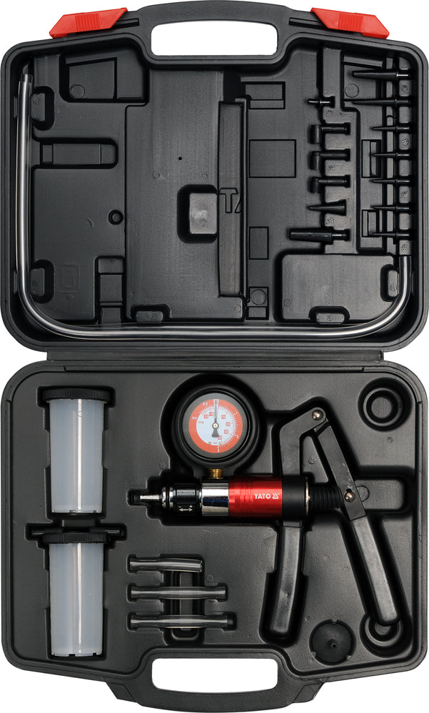 Vakuumo/slėgio matuoklis stabdžių skysčio nuorinimui | dvigubo veikimo (YT-0674)