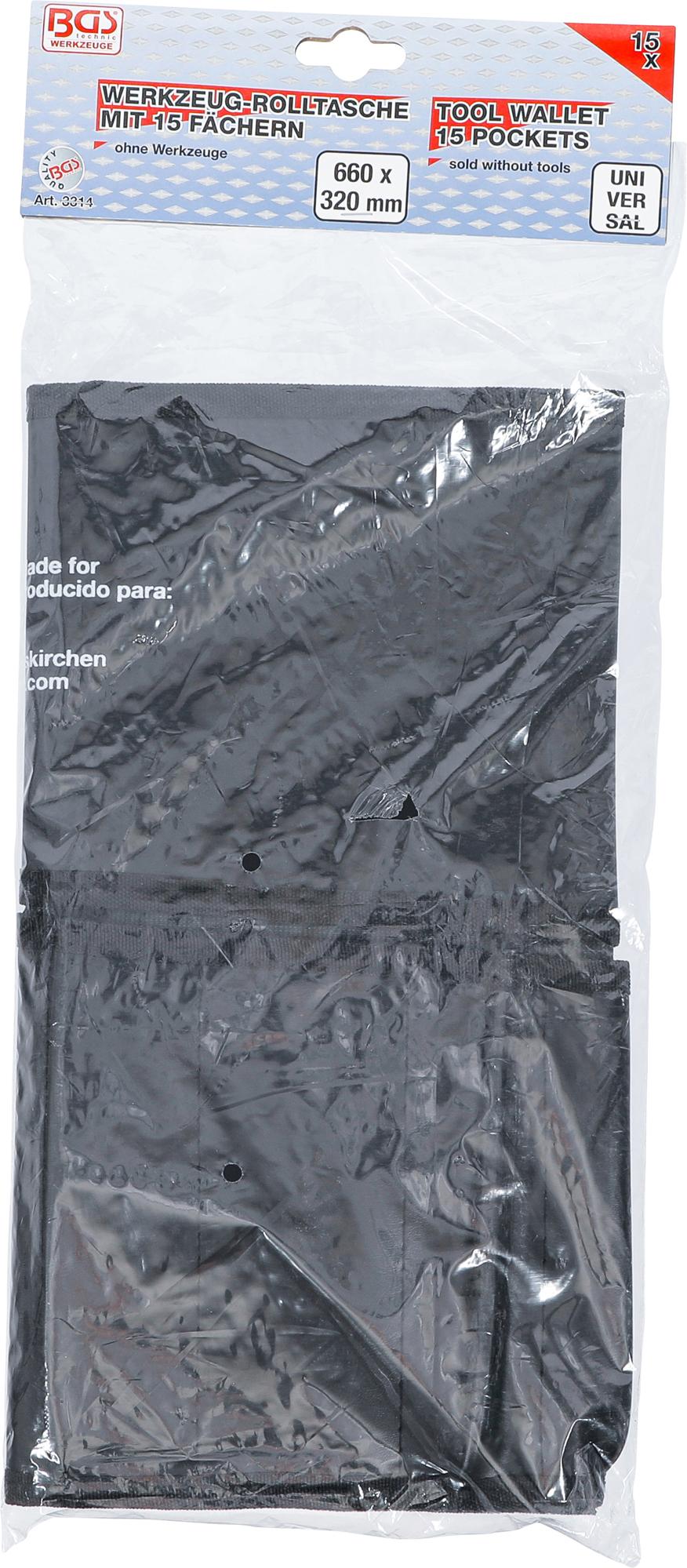 Įrankių krepšys su 15 skyrių | 660 x 320 mm | tuščias (3314)