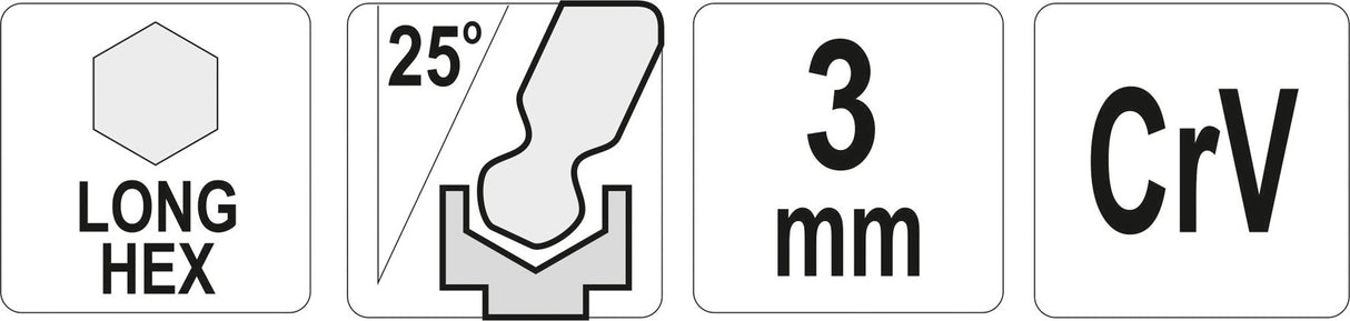 L tipo raktas | ilgas | hex šešiakampis su šarnyru | 3,0 mm (YT-05453)