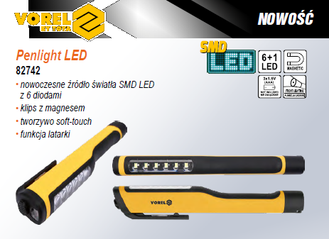 Rankinis žibintas | tušinuko tipo | 6 SMD + 1 LED | 80LM (82742)