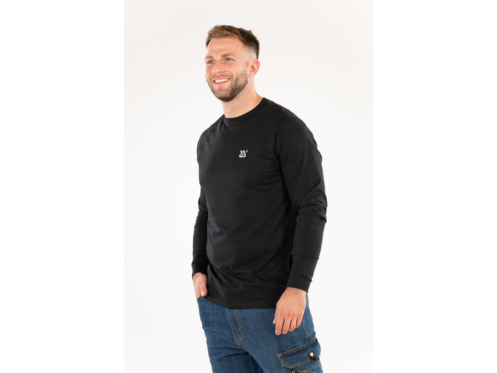 Marškinėliai ilgomis rankovėmis | juodi | 100% medvilnė | 2XL dydis (YT-78834)