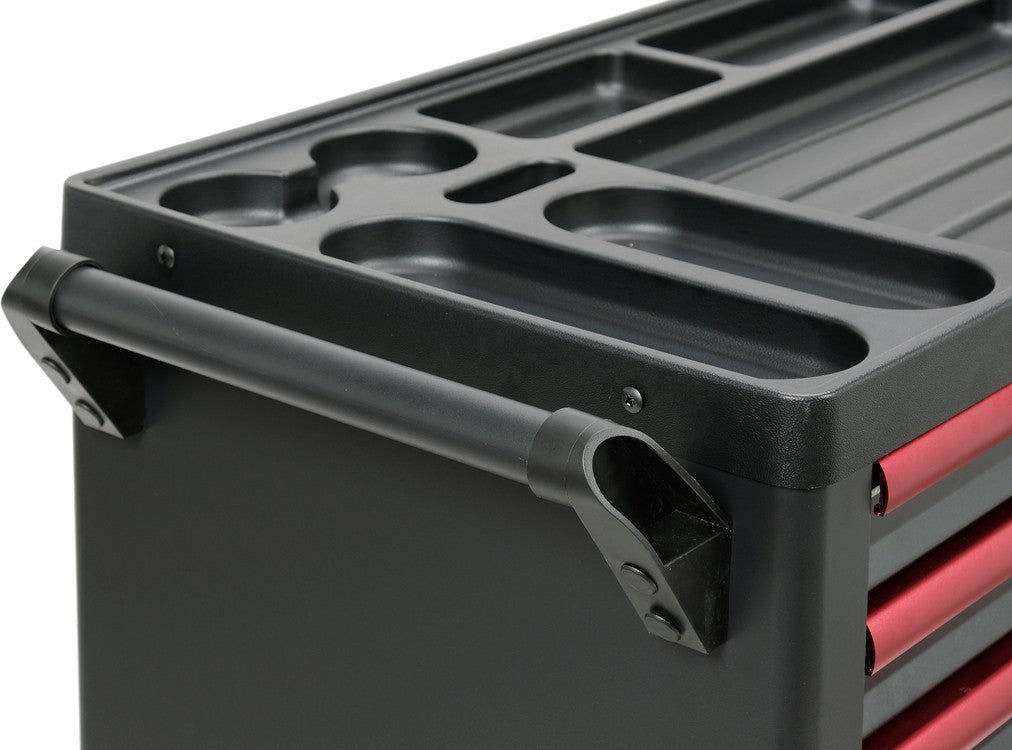 Įrankių spintelė ant ratukų | 7 stalčiai | 1 šoninės durys | kodinis užraktas | Led apšvietimas (YT-09004)