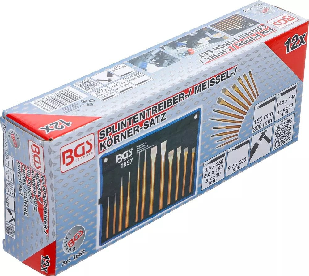 Kaltų / išmušėjų / žymeklių rinkinys | 12 vnt. (1657)