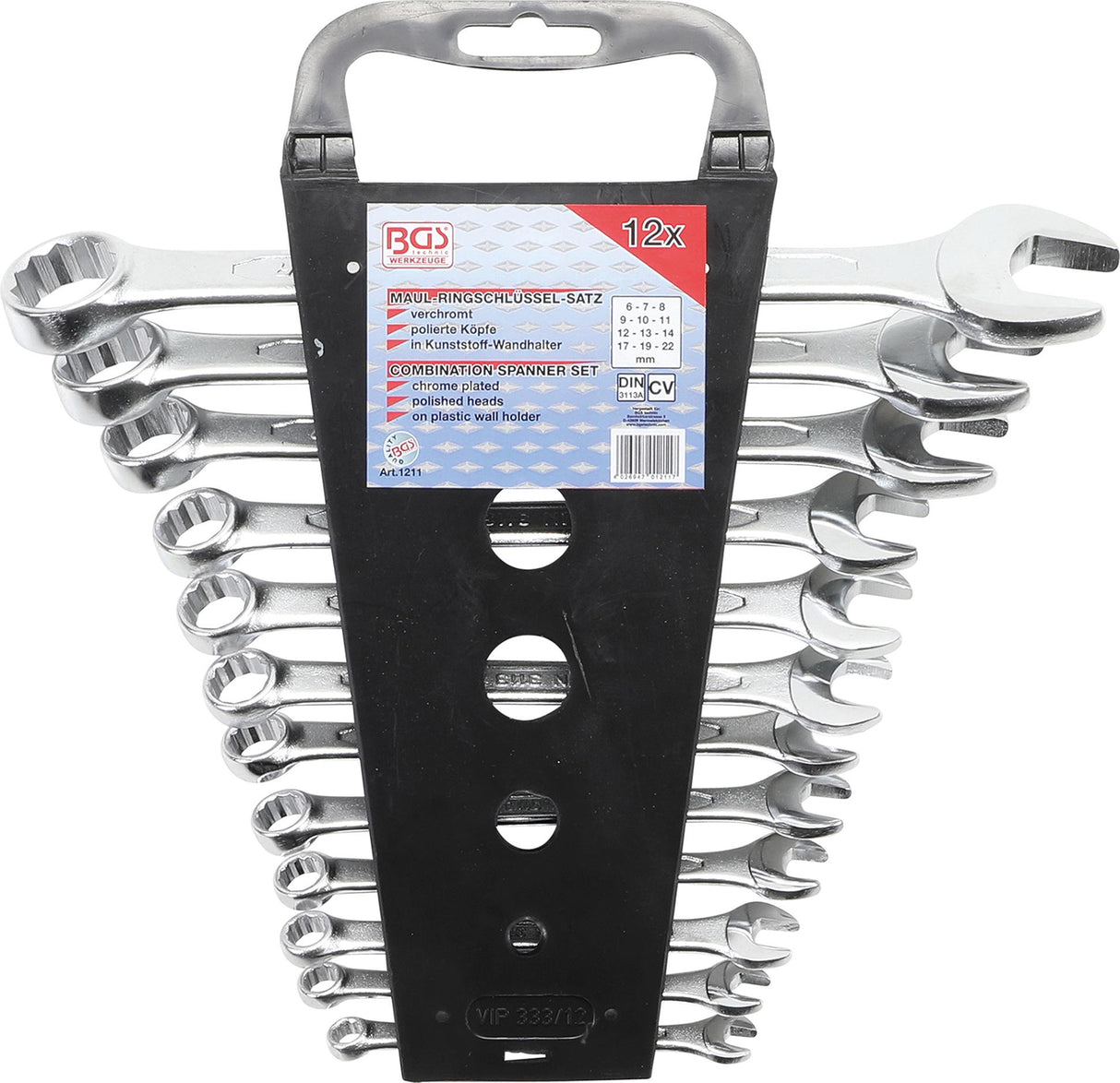 Kombinuotų raktų rinkinys (DIN 3113) | 6 - 22 mm | 12 vnt. (1211)