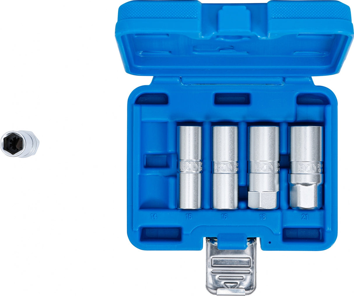 Galvučių rinkinys žvakėms | šešiakampės | 12,5 mm (1/2") | 14 - 21 mm | 5 vnt. (6641)