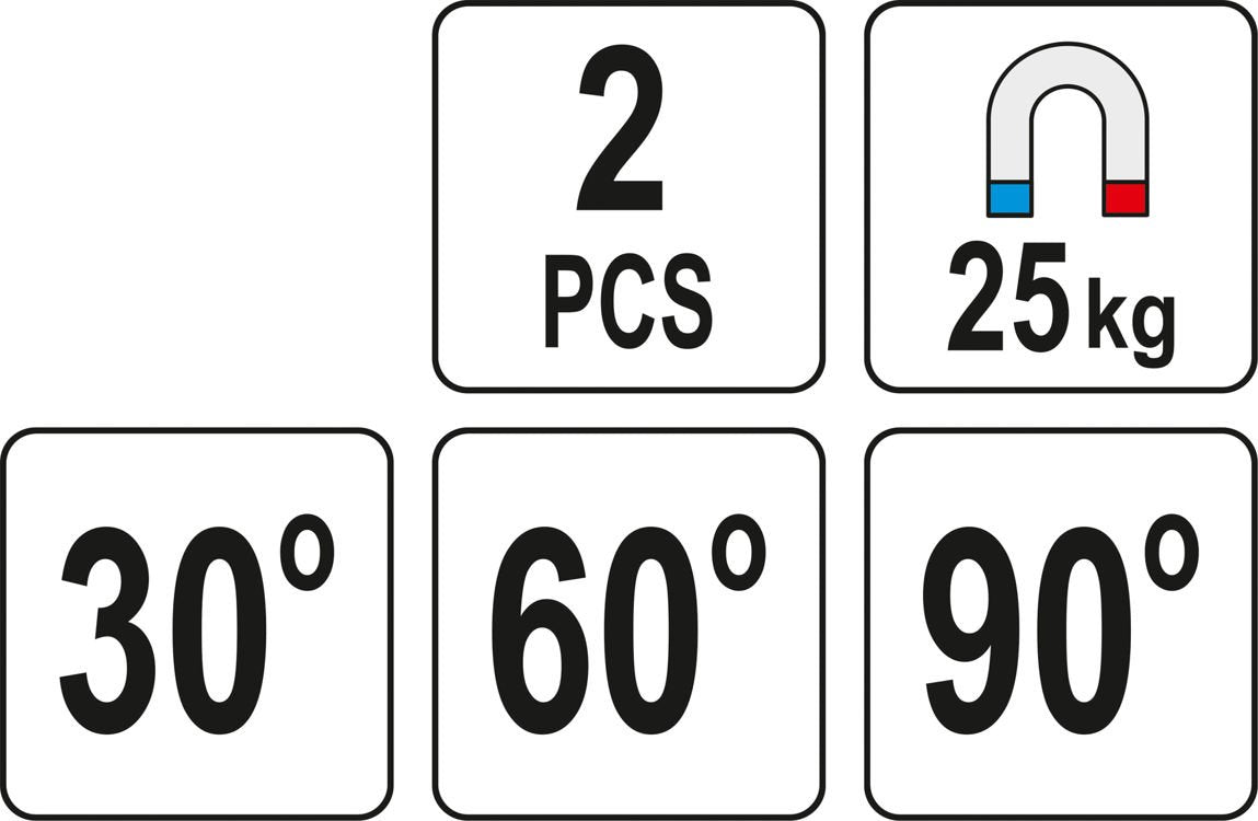 Magnetiniai laikikliai suvirinimo darbams | Tipas L | 25 kg / 2 vnt. (YT-08722)