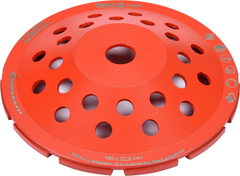 Deimantinis šlifavimo diskas | lėkštės tipo | M14x180 mm (YT-60323)